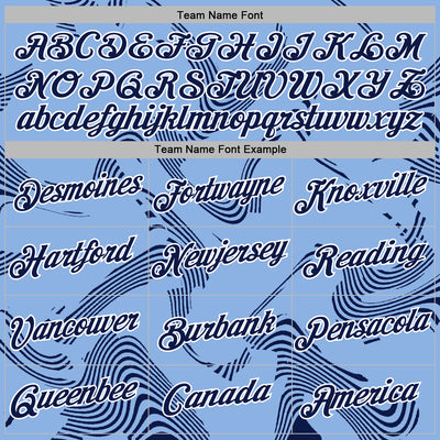 Custom Stitched Light Blue Navy-White Curve Lines Sports Pullover Sweatshirt Hoodie