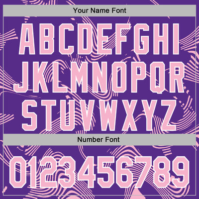 Custom Stitched Purple Light Pink-White Curve Lines Sports Pullover Sweatshirt Hoodie