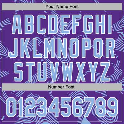 Custom Stitched Purple Light Blue-White Curve Lines Sports Pullover Sweatshirt Hoodie