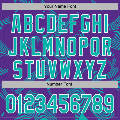 Custom Stitched Purple Aqua-White Curve Lines Sports Pullover Sweatshirt Hoodie