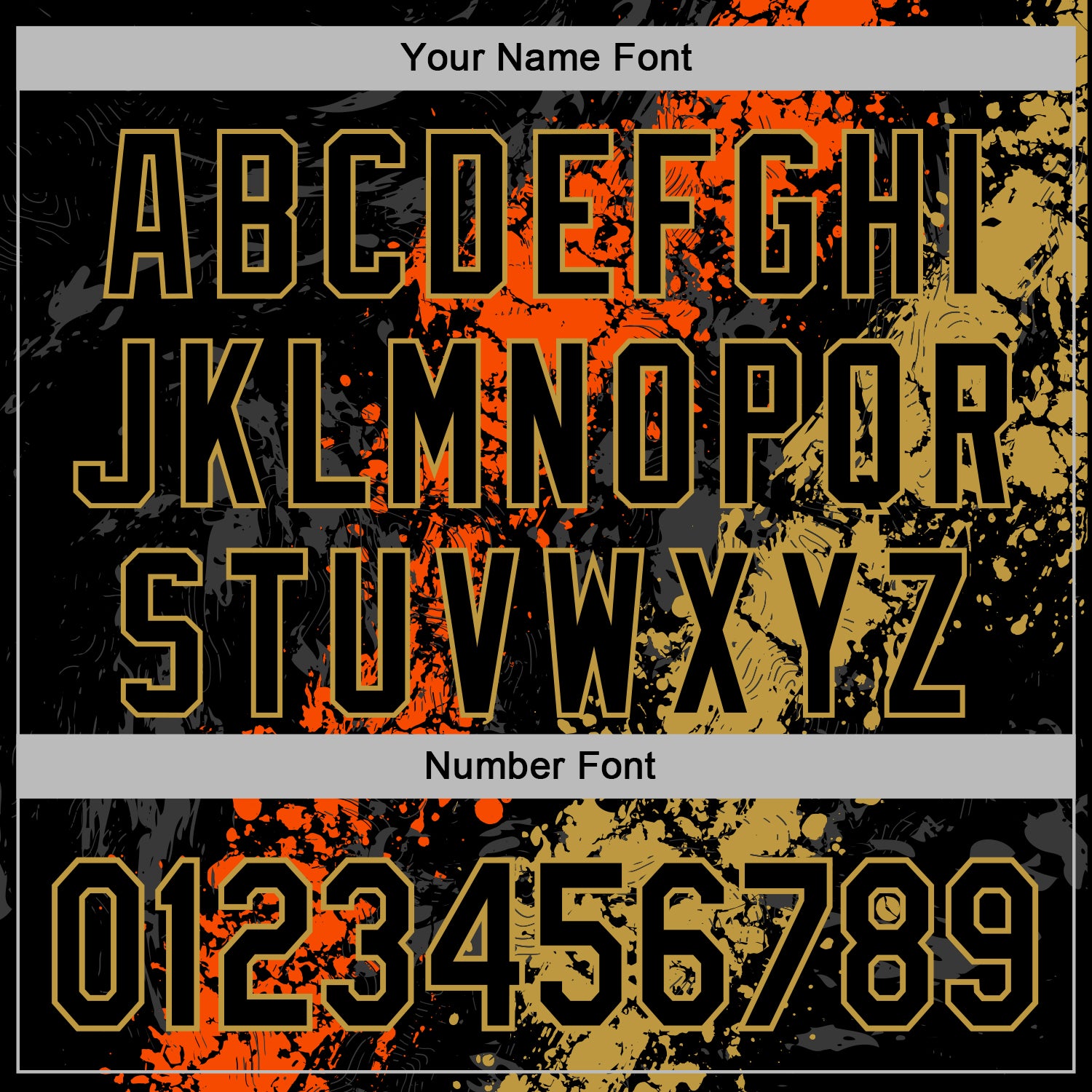 Custom Stitched Black Orange-Old Gold Splash Sports Pullover Sweatshirt Hoodie