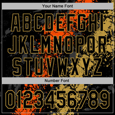 Custom Stitched Black Orange-Old Gold Splash Sports Pullover Sweatshirt Hoodie