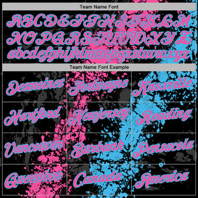 Custom Stitched Black Pink-Sky Blue Splash Sports Pullover Sweatshirt Hoodie
