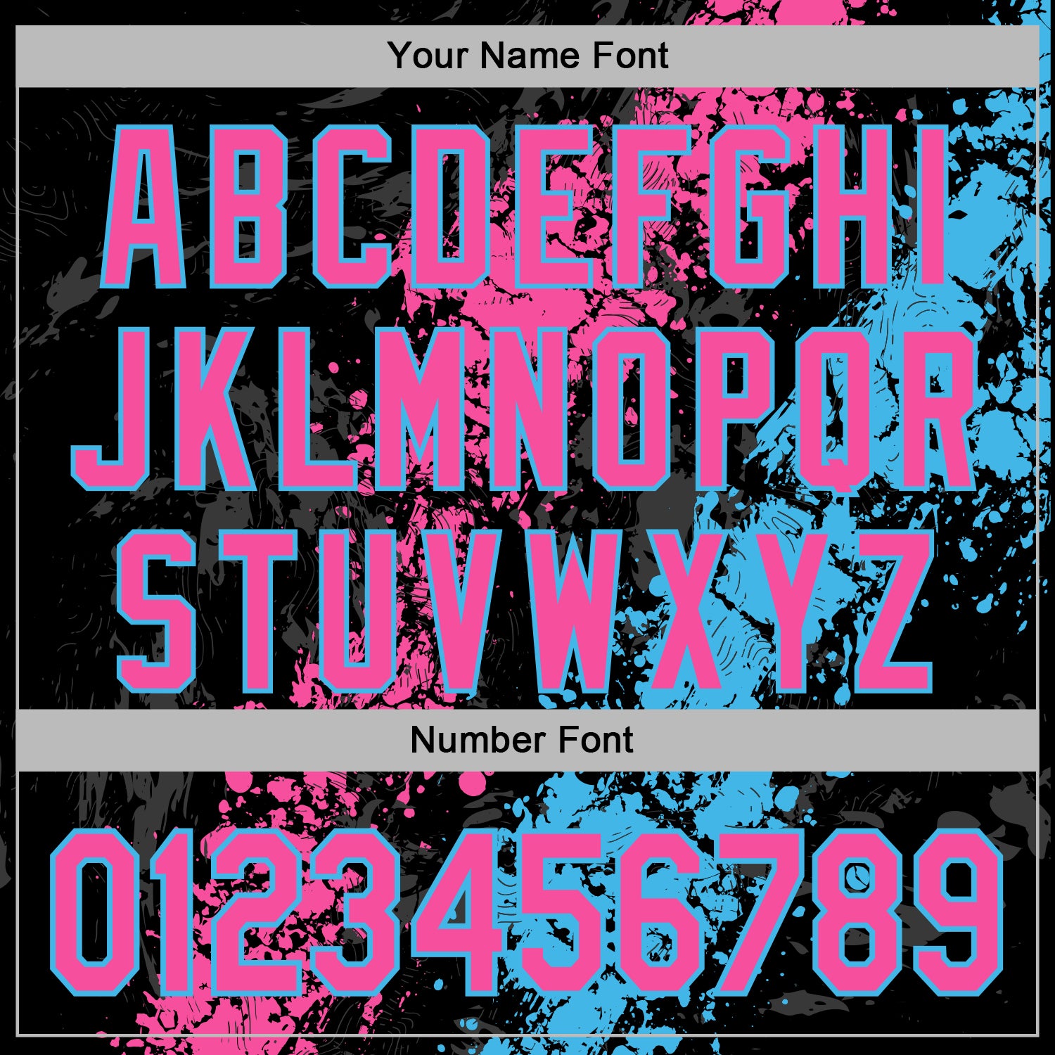 Custom Stitched Black Pink-Sky Blue Splash Sports Pullover Sweatshirt Hoodie