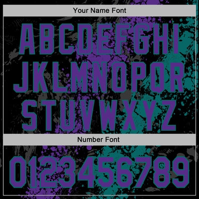 Custom Stitched Black Purple-Teal Splash Sports Pullover Sweatshirt Hoodie