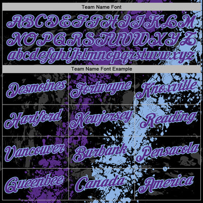 Custom Stitched Black Purple-Light Blue Splash Sports Pullover Sweatshirt Hoodie