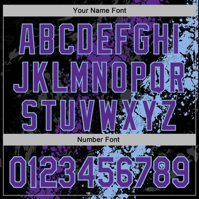 Custom Stitched Black Purple-Light Blue Splash Sports Pullover Sweatshirt Hoodie