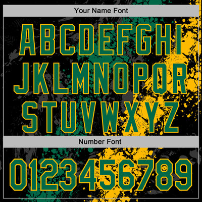 Custom Stitched Black Kelly Green-Gold Splash Sports Pullover Sweatshirt Hoodie
