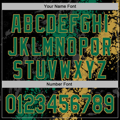 Custom Stitched Black Kelly Green-Old Gold Splash Sports Pullover Sweatshirt Hoodie