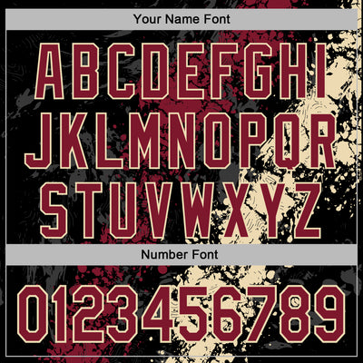 Custom Stitched Black Crimson-Cream Splash Sports Pullover Sweatshirt Hoodie