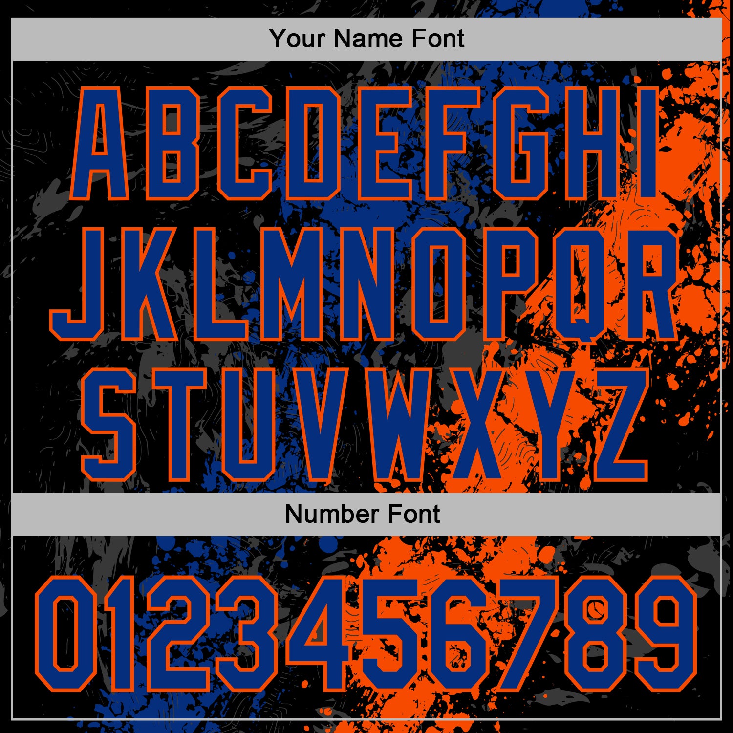 Custom Stitched Black Royal-Orange Splash Sports Pullover Sweatshirt Hoodie