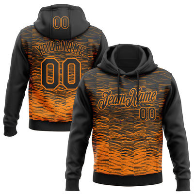 Custom Stitched Black Bay Orange Line Sports Pullover Sweatshirt Hoodie