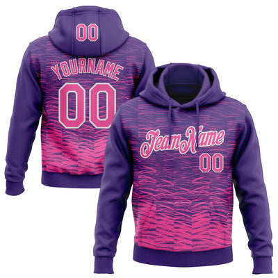 Custom Stitched Purple Pink-White Line Sports Pullover Sweatshirt Hoodie