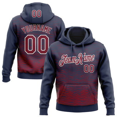 Custom Stitched Navy Crimson-White Line Sports Pullover Sweatshirt Hoodie
