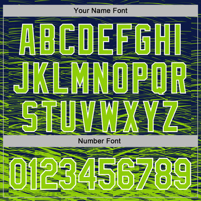 Custom Stitched Navy Neon Green-White Line Sports Pullover Sweatshirt Hoodie