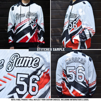 Custom Stitched Royal Orange-White Line Sports Pullover Sweatshirt Hoodie