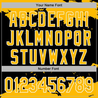 Custom Stitched Black Gold-White Fragment Pattern Sports Pullover Sweatshirt Hoodie