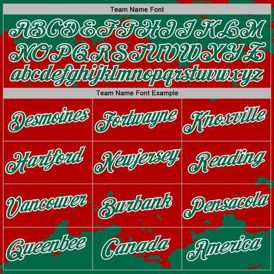 Custom Stitched Red Kelly Green-White Fragment Pattern Sports Pullover Sweatshirt Hoodie