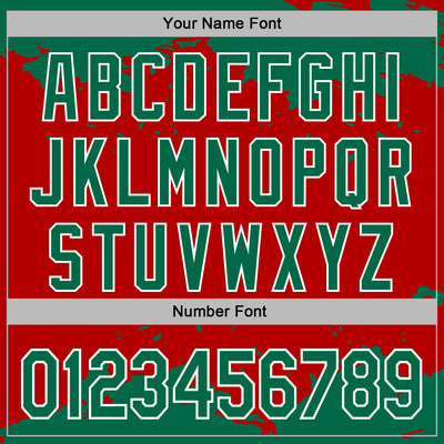 Custom Stitched Red Kelly Green-White Fragment Pattern Sports Pullover Sweatshirt Hoodie