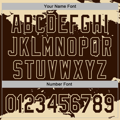 Custom Stitched Brown Cream Fragment Pattern Sports Pullover Sweatshirt Hoodie