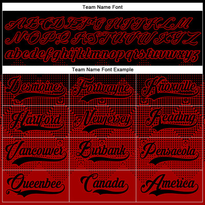 Custom Black Red 3D Pattern Gradient Square Shapes Hockey Lace Neck Jersey
