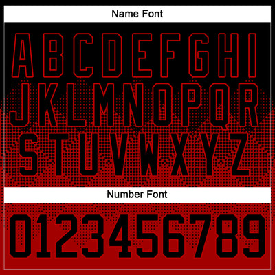 Custom Black Red 3D Pattern Gradient Square Shapes Hockey Lace Neck Jersey