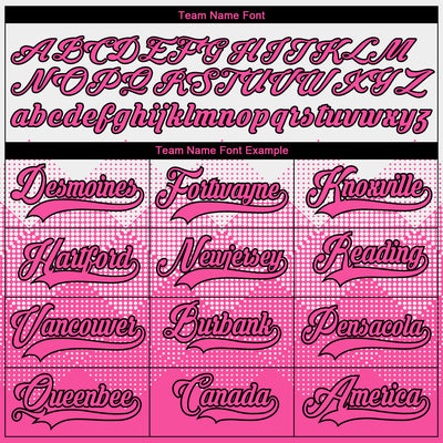 Custom Black Pink-Black 3D Pattern Gradient Square Shapes Hockey Lace Neck Jersey