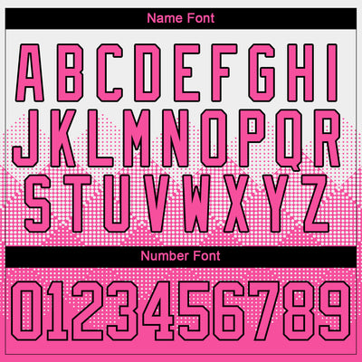 Custom Black Pink-Black 3D Pattern Gradient Square Shapes Hockey Lace Neck Jersey