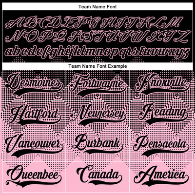 Custom Black Light Pink-White 3D Pattern Gradient Square Shapes Hockey Lace Neck Jersey