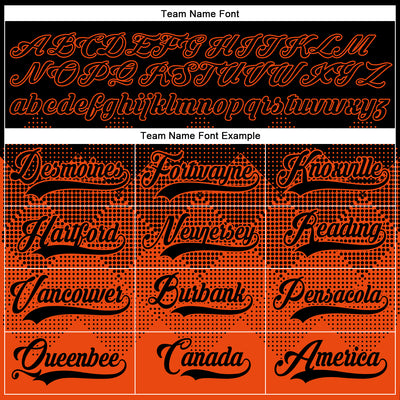 Custom Black Orange-White 3D Pattern Gradient Square Shapes Hockey Lace Neck Jersey