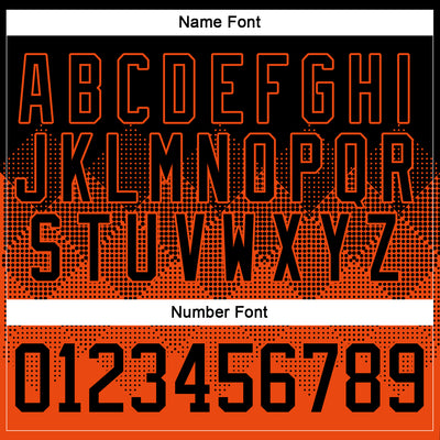 Custom Black Orange-White 3D Pattern Gradient Square Shapes Hockey Lace Neck Jersey