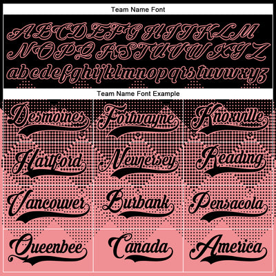 Custom Black Medium Pink-White 3D Pattern Gradient Square Shapes Hockey Lace Neck Jersey