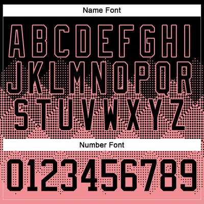 Custom Black Medium Pink-White 3D Pattern Gradient Square Shapes Hockey Lace Neck Jersey