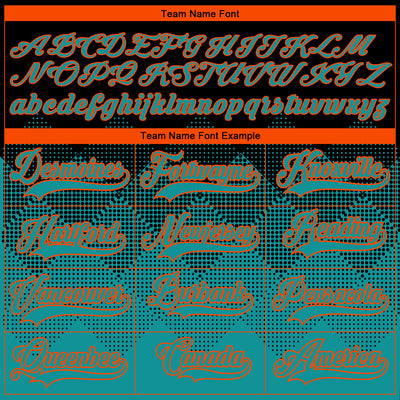 Custom Black Teal-Orange 3D Pattern Gradient Square Shapes Hockey Lace Neck Jersey