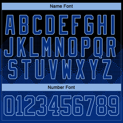 Custom Black Royal-Light Blue 3D Pattern Gradient Square Shapes Hockey Lace Neck Jersey