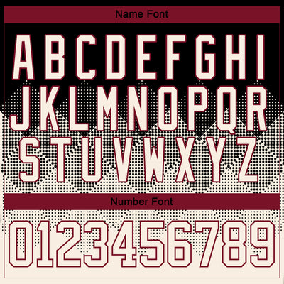 Custom Black Cream-Crimson 3D Pattern Gradient Square Shapes Hockey Lace Neck Jersey