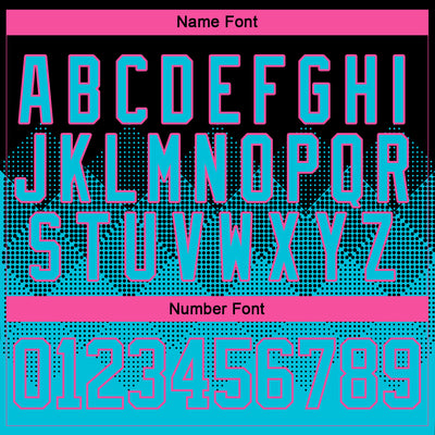 Custom Black Lakes Blue-Pink 3D Pattern Gradient Square Shapes Hockey Lace Neck Jersey