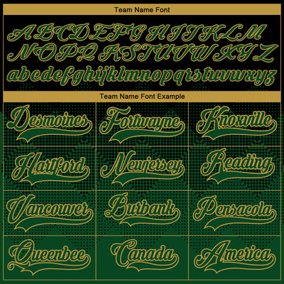 Custom Black Green-Old Gold 3D Pattern Gradient Square Shapes Hockey Lace Neck Jersey