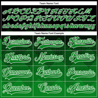 Custom Black Grass Green-White 3D Pattern Gradient Square Shapes Hockey Lace Neck Jersey