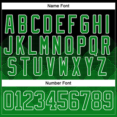 Custom Black Grass Green-White 3D Pattern Gradient Square Shapes Hockey Lace Neck Jersey