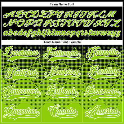Custom Black Neon Green-White 3D Pattern Gradient Square Shapes Hockey Lace Neck Jersey