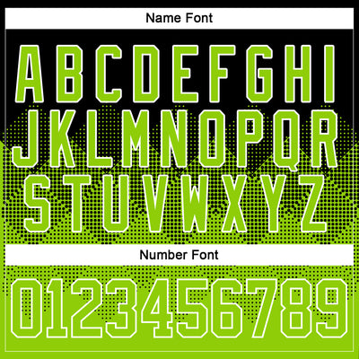 Custom Black Neon Green-White 3D Pattern Gradient Square Shapes Hockey Lace Neck Jersey