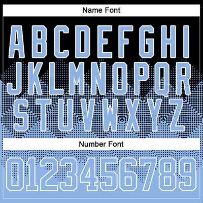 Custom Black Light Blue-White 3D Pattern Gradient Square Shapes Hockey Lace Neck Jersey