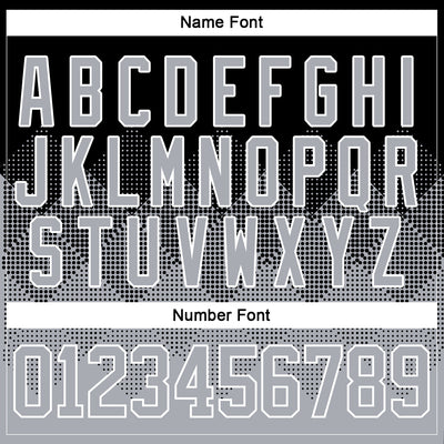 Custom Black Gray-White 3D Pattern Gradient Square Shapes Hockey Lace Neck Jersey