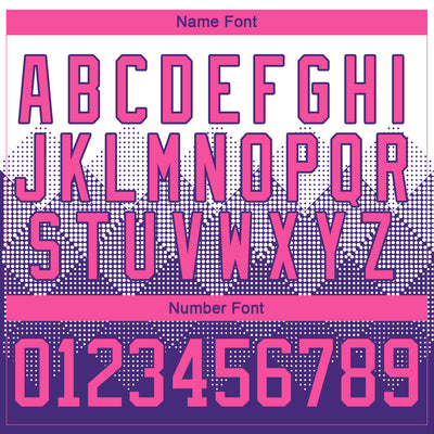 Custom White Pink-Purple 3D Pattern Gradient Square Shapes Hockey Lace Neck Jersey