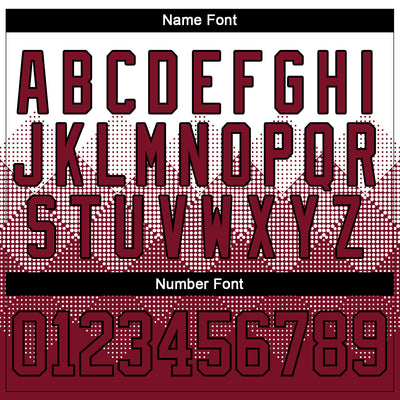 Custom White Crimson-Black 3D Pattern Gradient Square Shapes Hockey Lace Neck Jersey