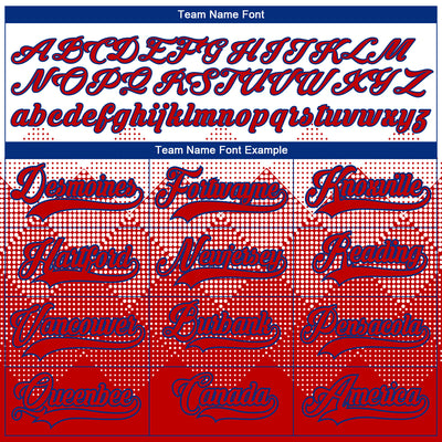 Custom White Red-Royal 3D Pattern Gradient Square Shapes Hockey Lace Neck Jersey