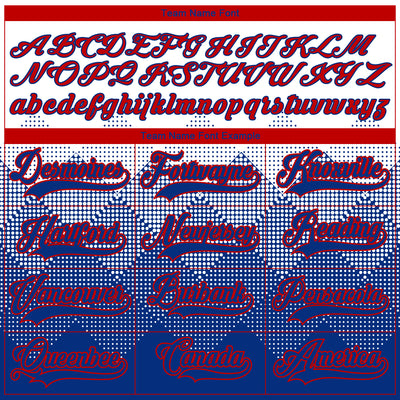 Custom White Royal-Red 3D Pattern Gradient Square Shapes Hockey Lace Neck Jersey