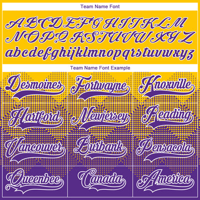 Custom Yellow Purple-White 3D Pattern Gradient Square Shapes Hockey Lace Neck Jersey
