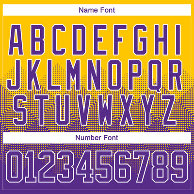 Custom Yellow Purple-White 3D Pattern Gradient Square Shapes Hockey Lace Neck Jersey